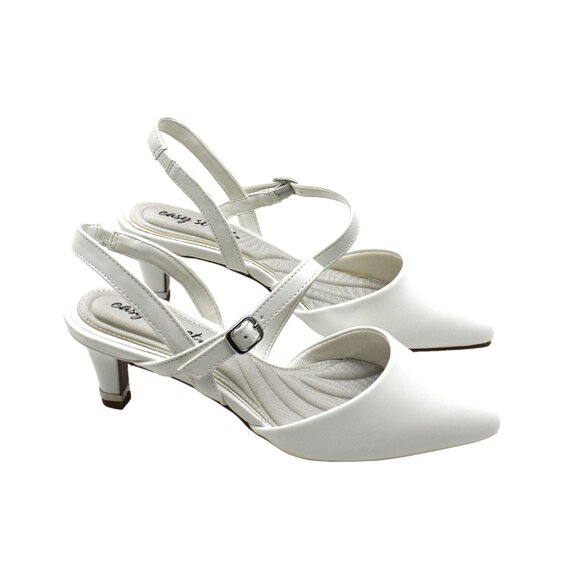 Easy Street White Pumps 7 Wide - Picture 2 of 7